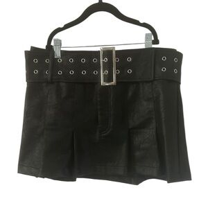Edgy Grunge Emporium PU Mini Skirt Black Faux Leather NWT